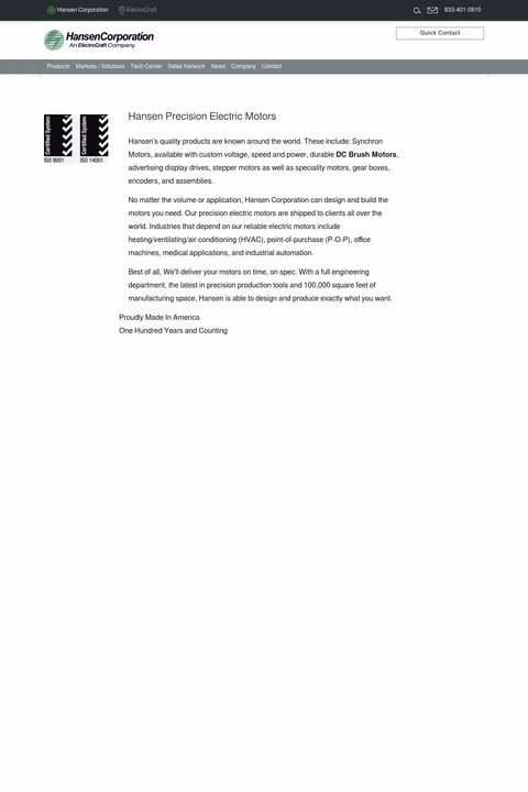 Hansen-Motor-Corporation Homepage 1440px