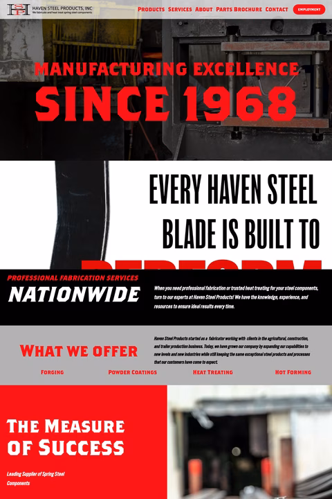 Haven-Steel-Products Homepage 1440px