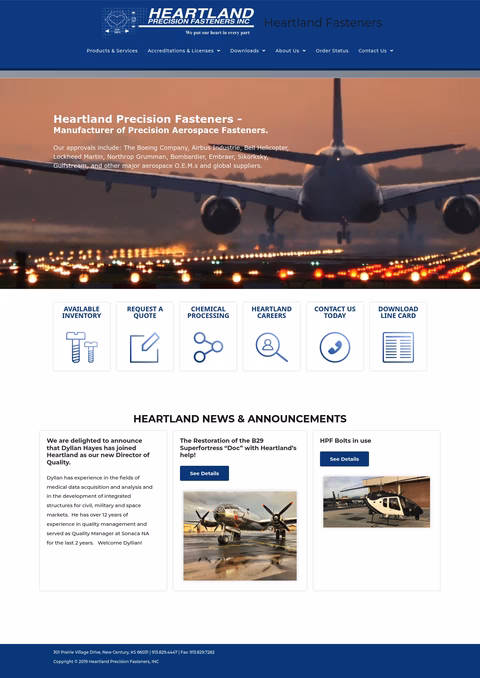 Heartland-Precision-Fasteners Homepage 1440px