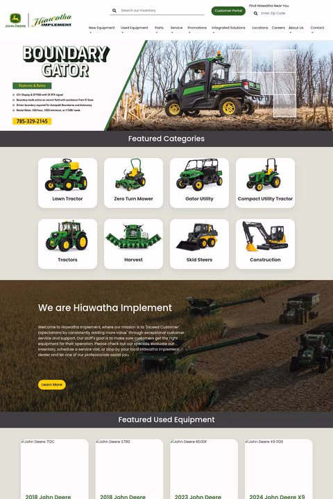 Hiawatha-Implement Homepage 1440px