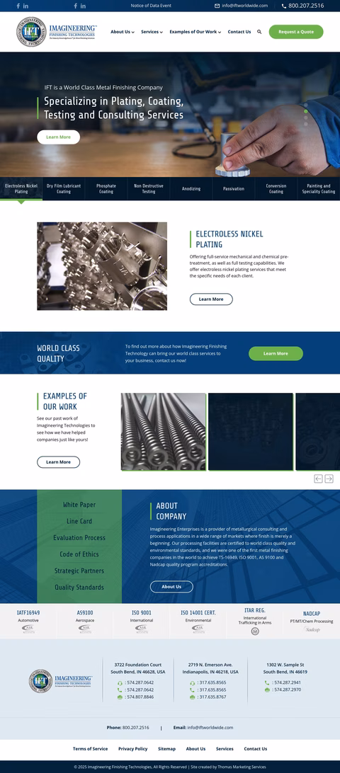 Imagineering-Finishing-Technologies Homepage 1440px