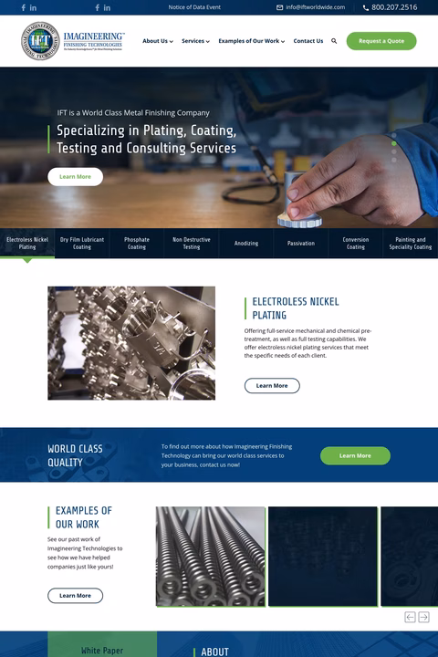 Imagineering-Finishing-Technologies Homepage 1440px