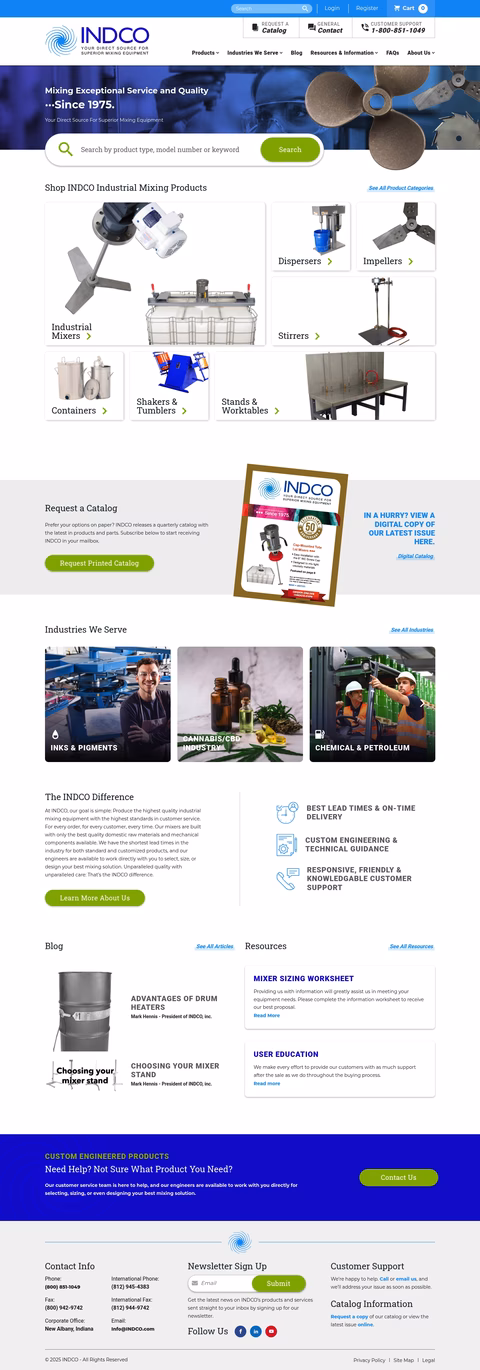 Indco Homepage 1440px