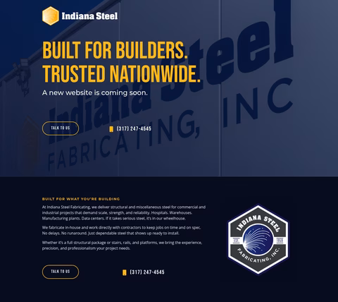 Indiana-Steel-Fabricating Homepage 1440px