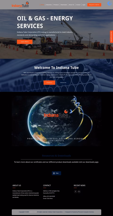 Indiana-Tube Homepage 1440px