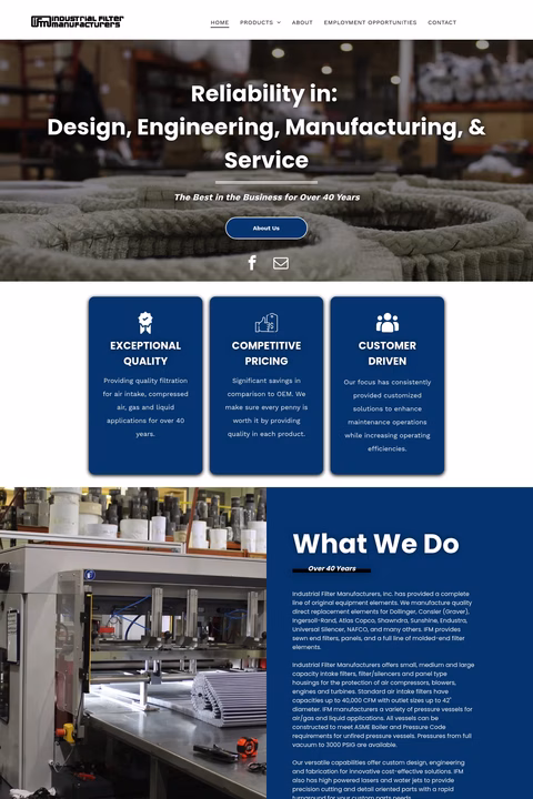 Industrial-Filter-Manufacturers Homepage 1440px
