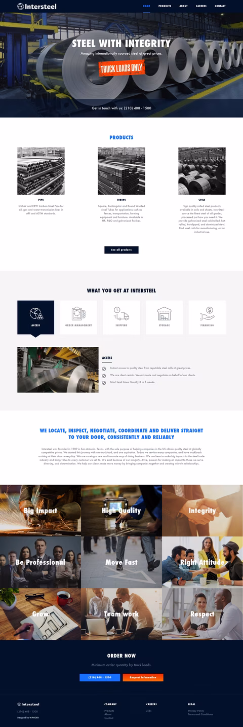 Intersteel Homepage 1440px
