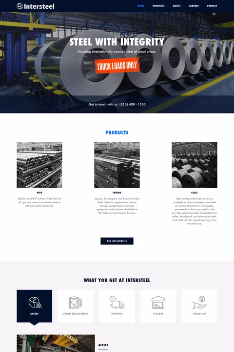 Intersteel Homepage 1440px
