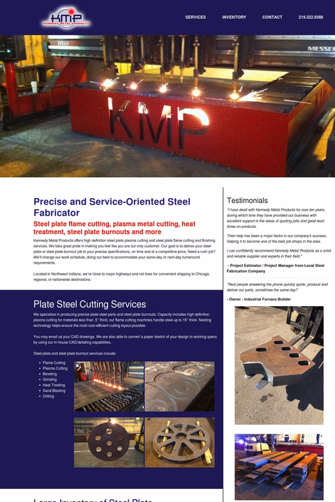 Kennedy-Metal-Products Homepage 1440px