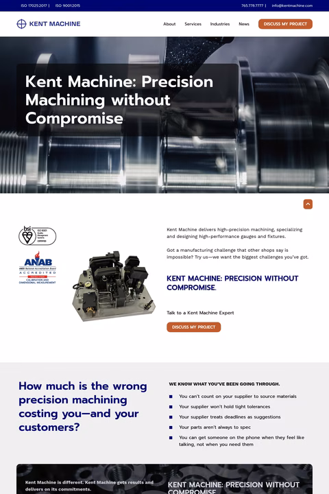 Kent-Machine Homepage 1440px