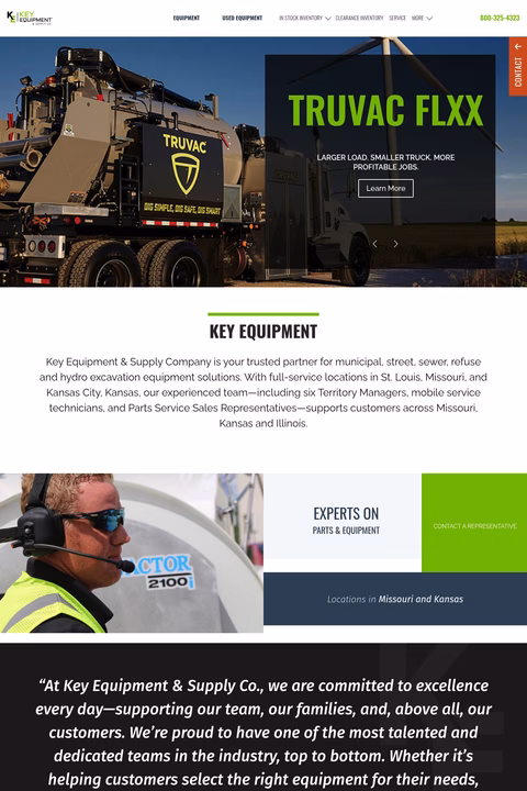 Key-Equipment-Supply-Company Homepage 1440px