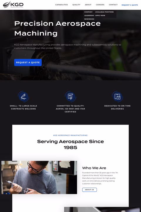 Kgd-Aerospace-Manufacturing Homepage 1440px