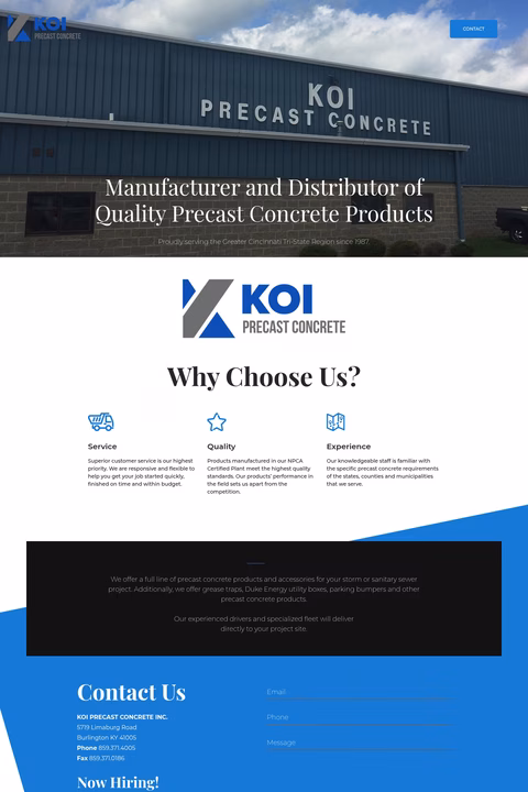 Koi-Precast-Concrete Homepage 1440px