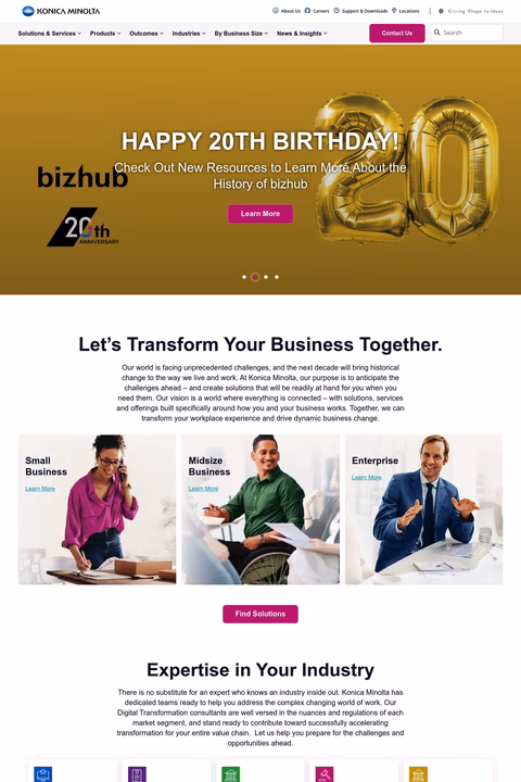 Konica-Minolta-Business-Solutions Homepage 1440px
