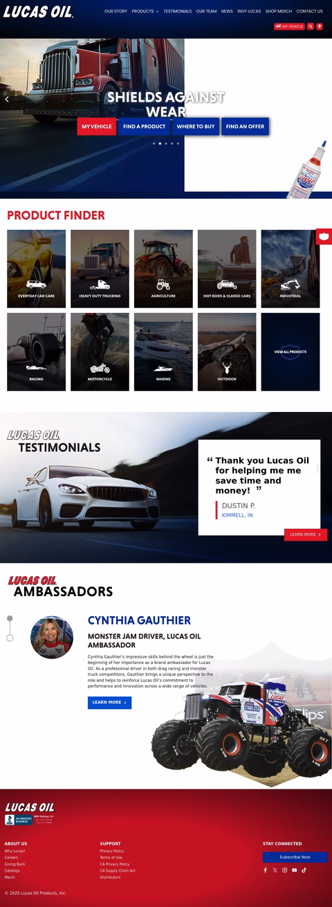 Lucas-Oil-Products Homepage 1440px