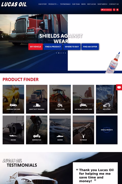 Lucas-Oil-Products Homepage 1440px