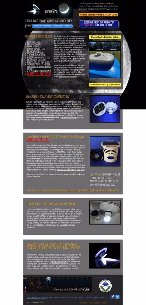 Lunarglo Homepage 1440px