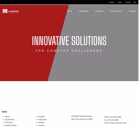 Marion-Tool-Die Homepage 1440px