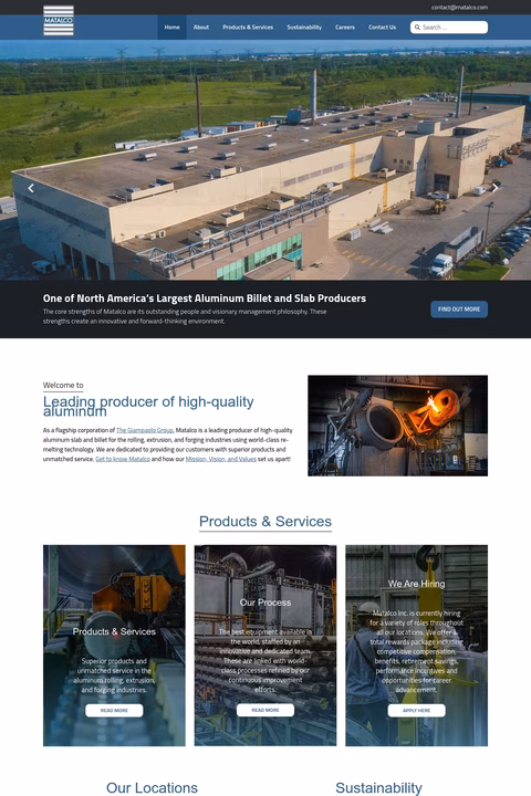 Matalco Homepage 1440px