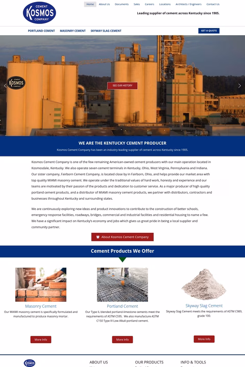 Kosmos-Cement-Company Homepage 1440px