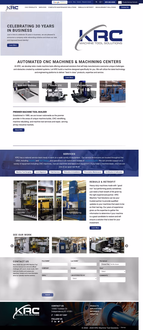 Krc-Machine-Tool-Solutions Homepage 1440px