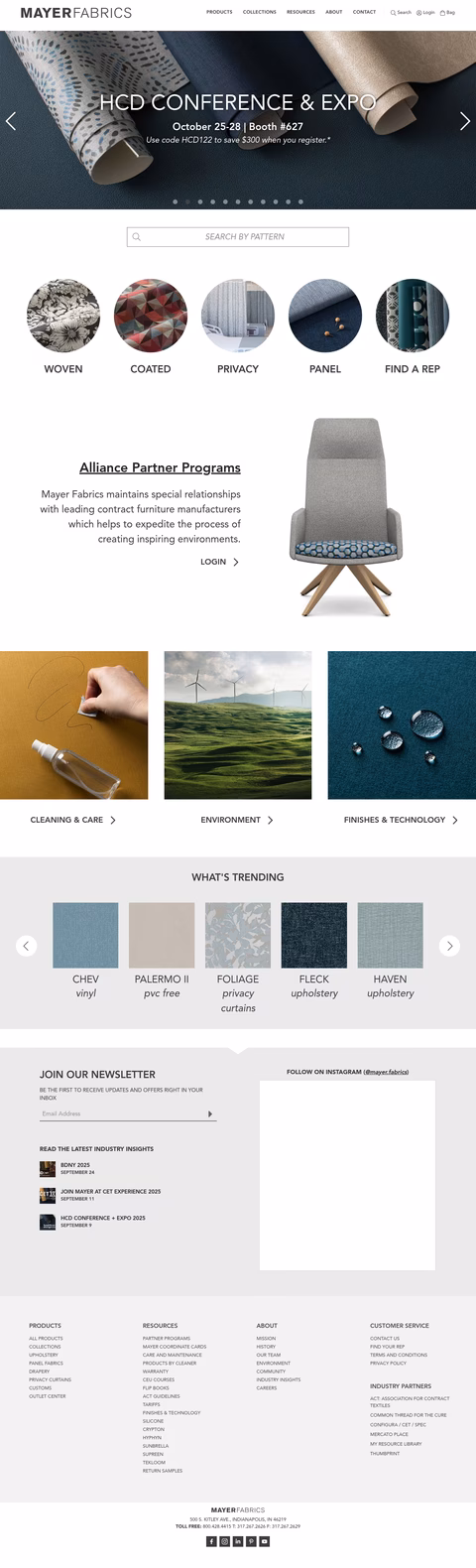 Mayer-Fabrics Homepage 1440px