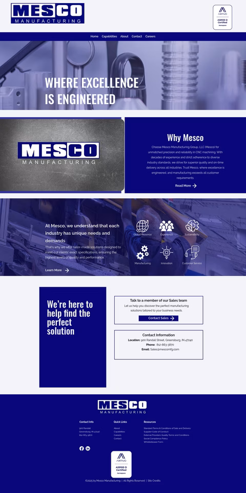 Mesco-Manufacturing Homepage 1440px
