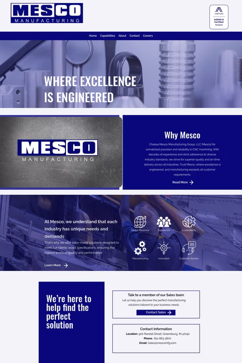 Mesco-Manufacturing Homepage 1440px