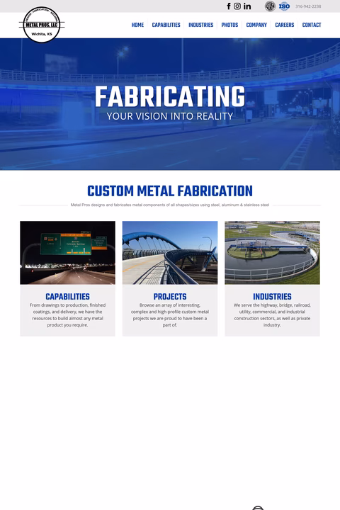 Metal-Pros Homepage 1440px