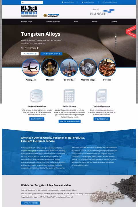 Mi-Tech-Tungsten-Metals Homepage 1440px