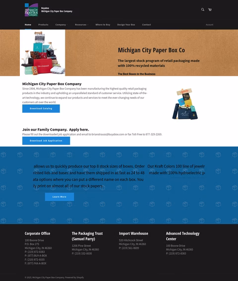 Michigan-City-Paper-Box-Company Homepage 1440px