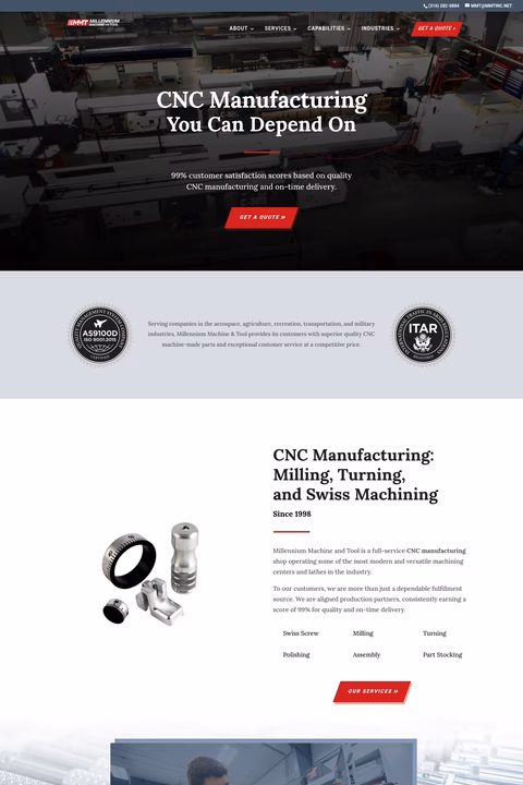 Millennium-Machine-Tool Homepage 1440px
