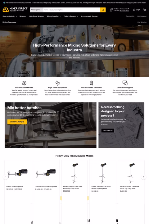 Mixer-Direct Homepage 1440px