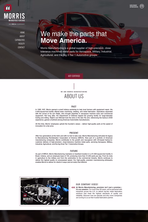 Morris-Manufacturing Homepage 1440px