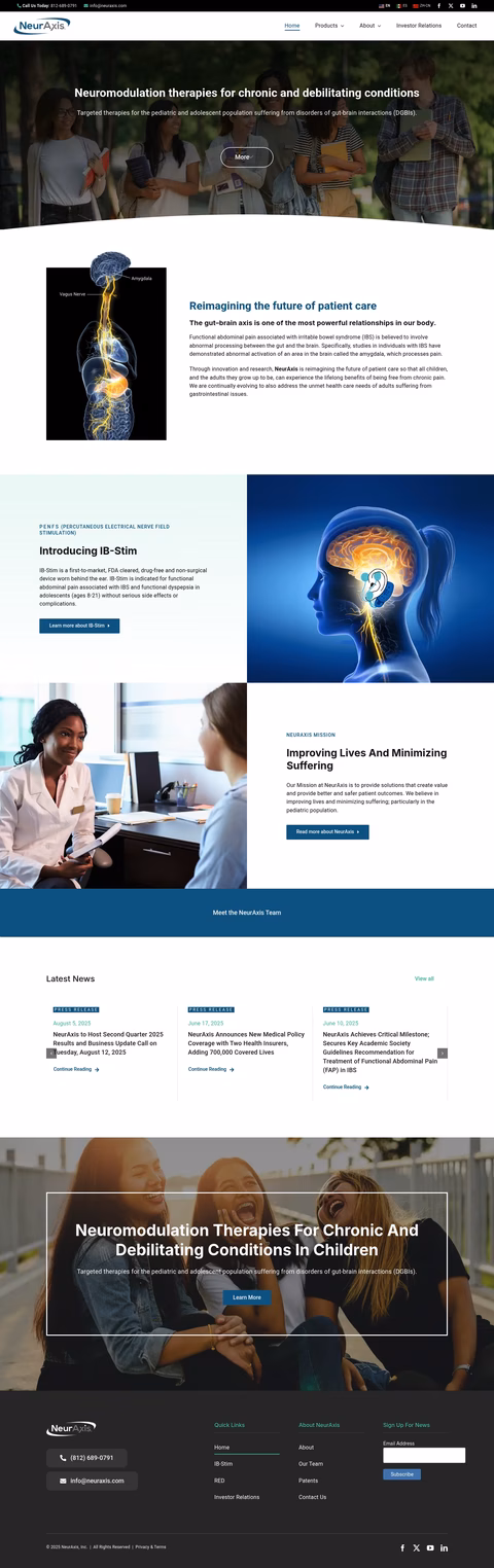 Neuraxis Homepage 1440px