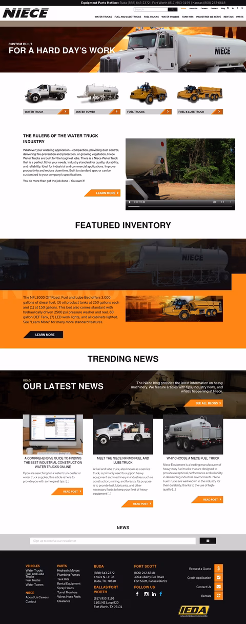 Niece-Equipment Homepage 1440px