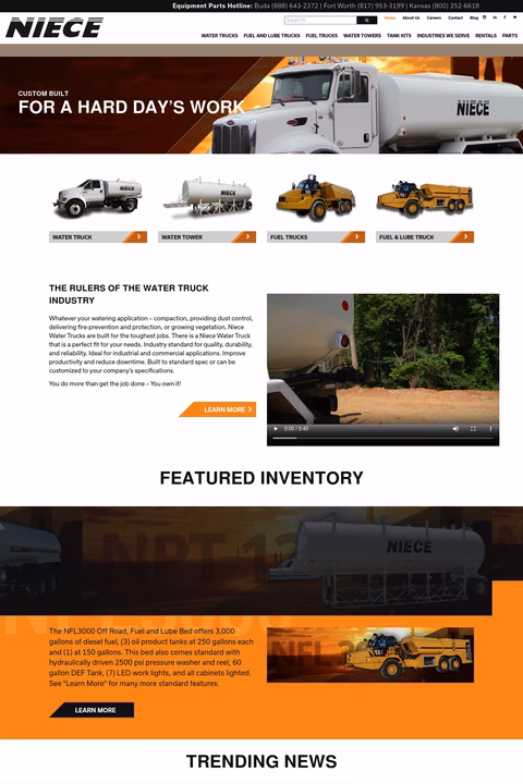 Niece-Equipment Homepage 1440px