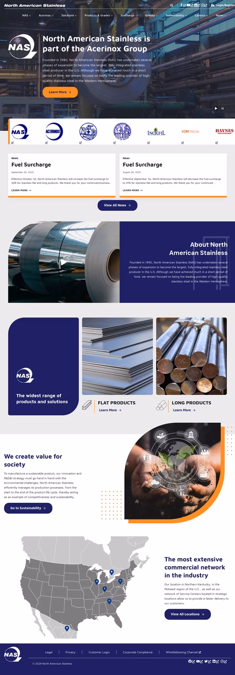 North-American-Stainless Homepage 1440px