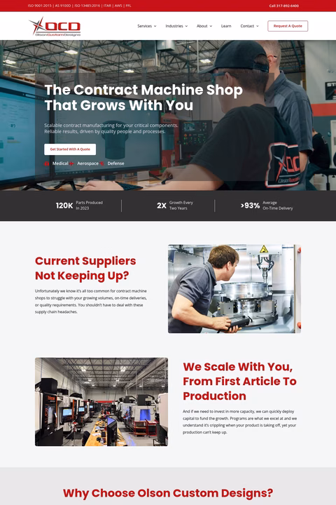 Olson-Custom-Designs Homepage 1440px