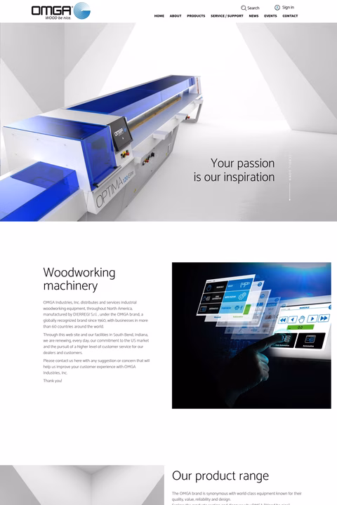 Omga-Industries Homepage 1440px