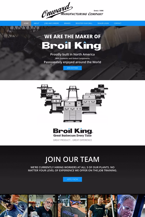 Onward-Manufacturing-Company Homepage 1440px