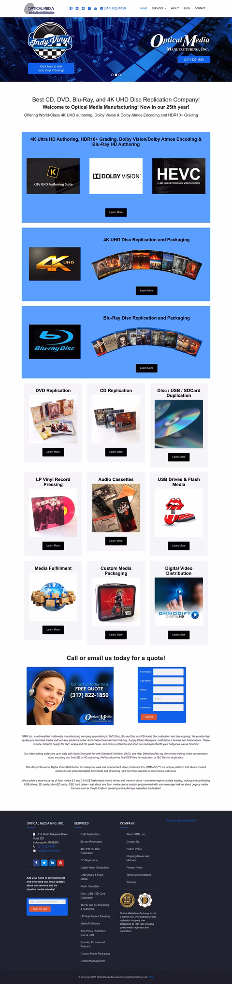 Optical-Media-Manufacturing Homepage 1440px