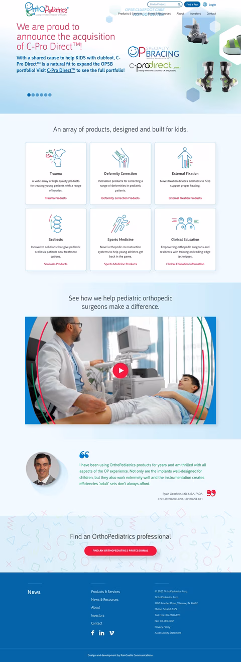 Orthopediatrics Homepage 1440px