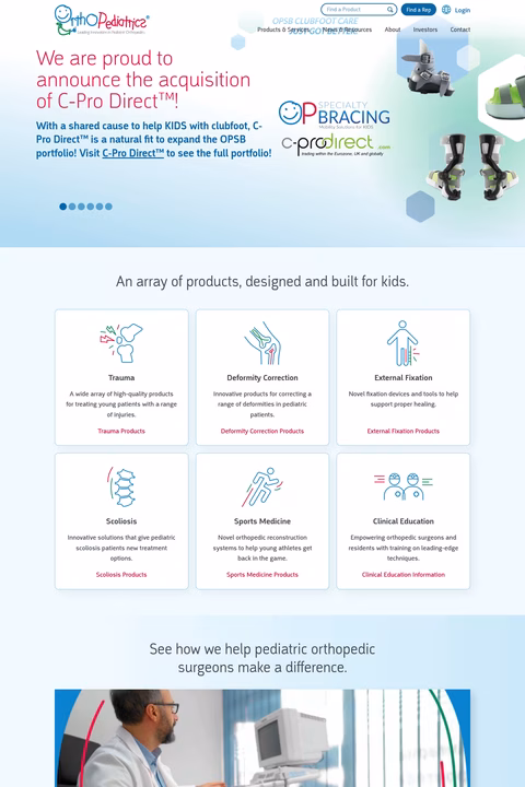 Orthopediatrics Homepage 1440px