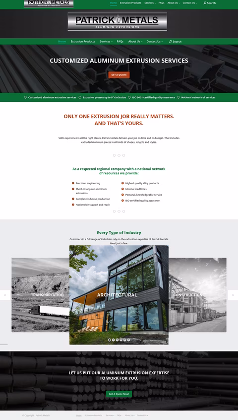 Patrick-Metals Homepage 1440px