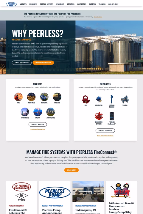 Peerless-Pump Homepage 1440px