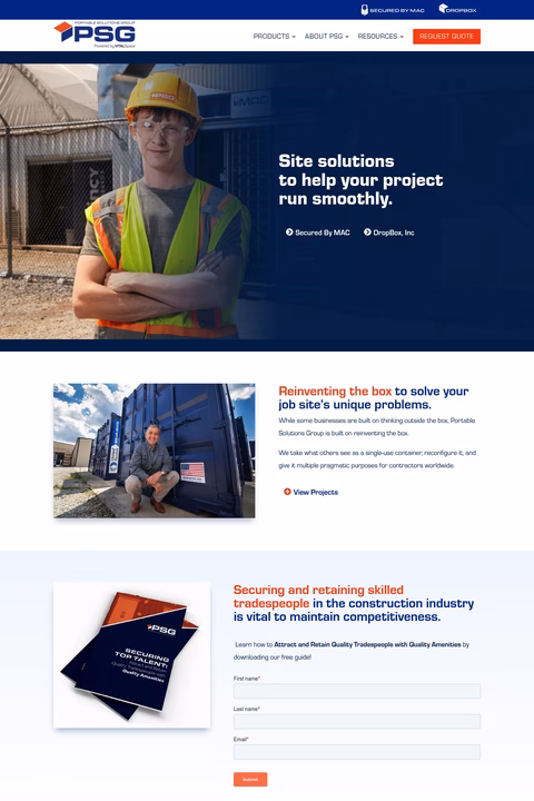 Portable-Solutions-Group Homepage 1440px