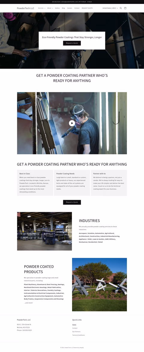 Powder-Tech Homepage 1440px