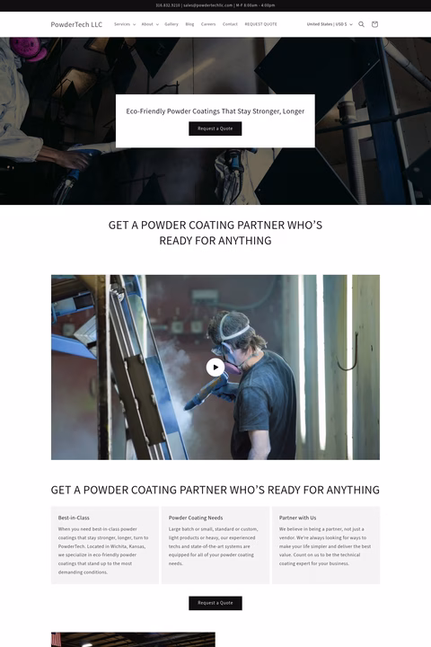 Powder-Tech Homepage 1440px