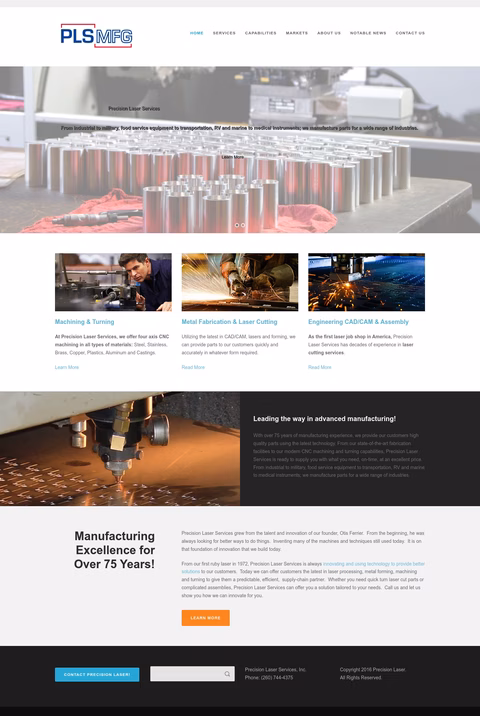 Precision-Laser-Services Homepage 1440px